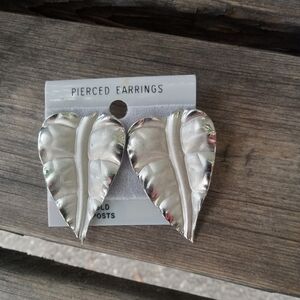 Silver Leaf Pierced Earrings